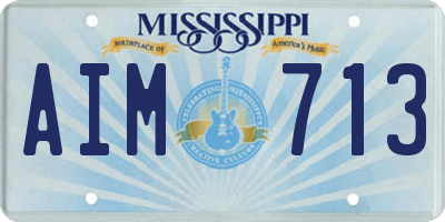 MS license plate AIM713