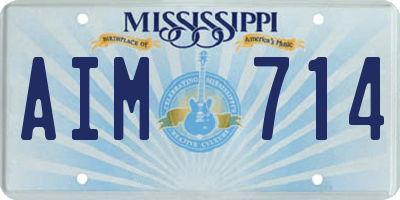 MS license plate AIM714
