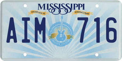 MS license plate AIM716