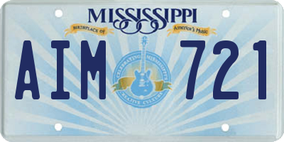 MS license plate AIM721