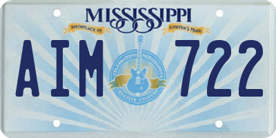 MS license plate AIM722