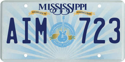 MS license plate AIM723