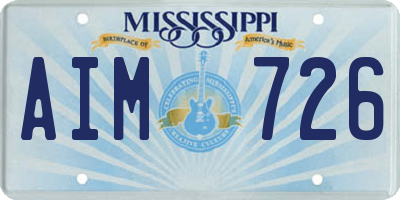 MS license plate AIM726