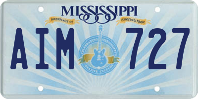 MS license plate AIM727