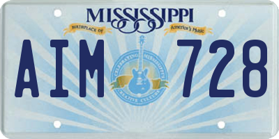 MS license plate AIM728
