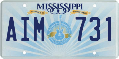 MS license plate AIM731