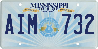 MS license plate AIM732
