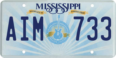 MS license plate AIM733