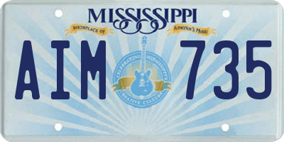MS license plate AIM735