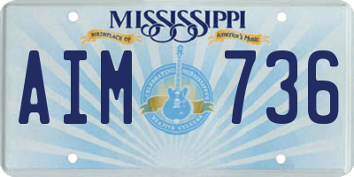 MS license plate AIM736