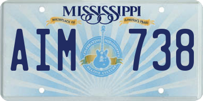 MS license plate AIM738