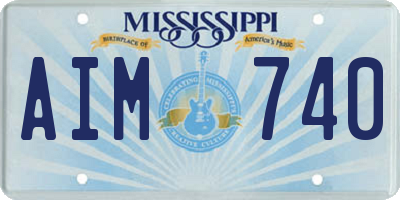 MS license plate AIM740