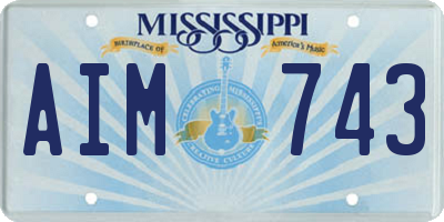 MS license plate AIM743