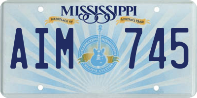 MS license plate AIM745