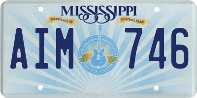 MS license plate AIM746
