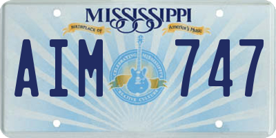 MS license plate AIM747