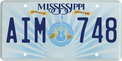 MS license plate AIM748