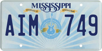 MS license plate AIM749
