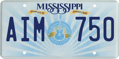 MS license plate AIM750