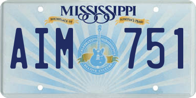 MS license plate AIM751