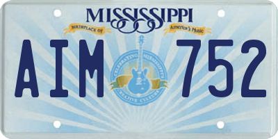 MS license plate AIM752