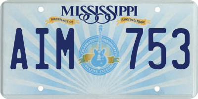 MS license plate AIM753