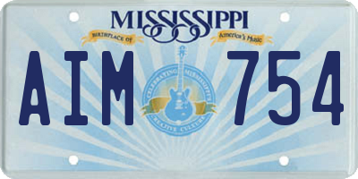 MS license plate AIM754
