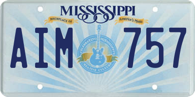 MS license plate AIM757