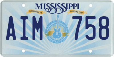 MS license plate AIM758