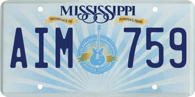 MS license plate AIM759