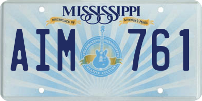 MS license plate AIM761