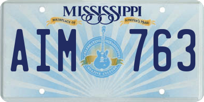 MS license plate AIM763