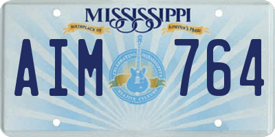 MS license plate AIM764