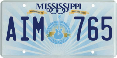 MS license plate AIM765