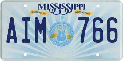 MS license plate AIM766