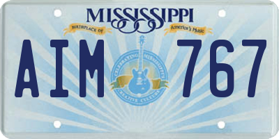 MS license plate AIM767