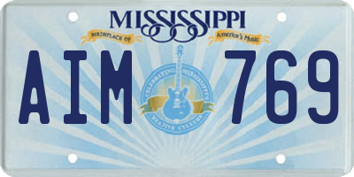 MS license plate AIM769