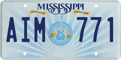 MS license plate AIM771
