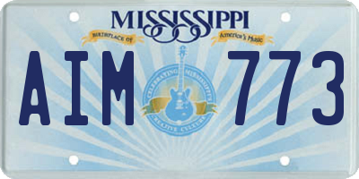 MS license plate AIM773