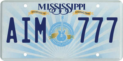 MS license plate AIM777