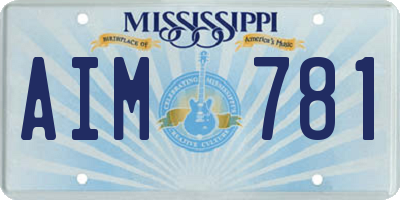 MS license plate AIM781
