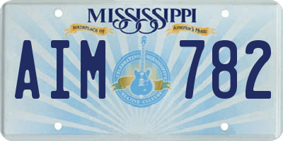 MS license plate AIM782