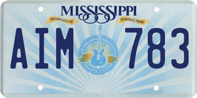 MS license plate AIM783