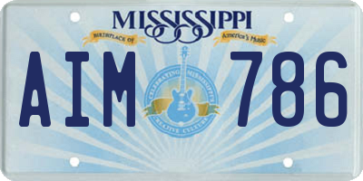 MS license plate AIM786