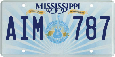 MS license plate AIM787
