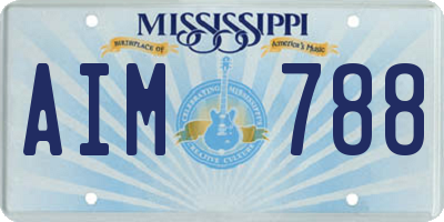 MS license plate AIM788