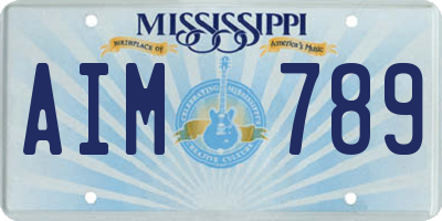 MS license plate AIM789