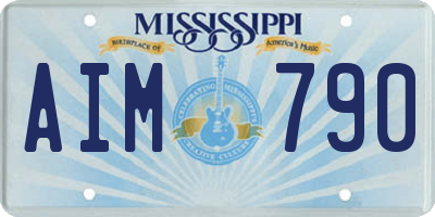 MS license plate AIM790