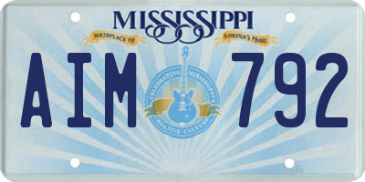 MS license plate AIM792