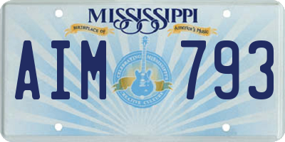 MS license plate AIM793